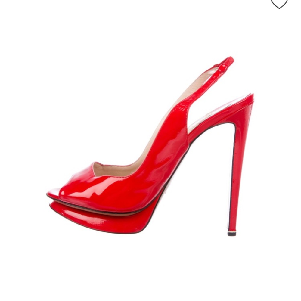 Nicholas Kirkwood NEW red peep toe slingbacks 💃